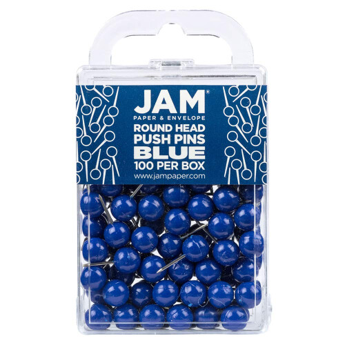 JAM PAPER Πολύχρωμοι Στυλοί - Στρογγυλή Κεφαλή Χάρτης Στυλό - Μπλε Στυλό - 100/Συσκευασία