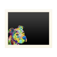 Trademark Fine Art 'Thoughtful Pitbull III' svarta tavlan av Dean Russo 16x20