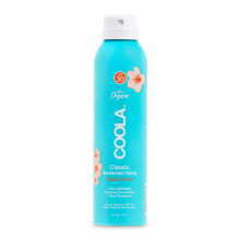 Spray Solar COOLA Orgânico SPF 30, Testado por Dermatologistas, Vegan e Sem Glúten, Coco Tropical, 6 Fl Oz
