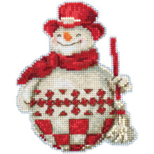 Nordic Snowman Counted Cross Stitch Ornament Kit Mill Hill 2019 Jim Shore JS201916