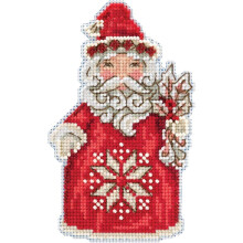 Kit de ornamento de ponto cruz de contagem nrdica de Papai Noel Mill Hill 2019 Jim Shore JS201911
