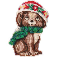 Puppy Counted Cross Stitch Ornament Kit Mill Hill 2019 Jim Shore JS201915