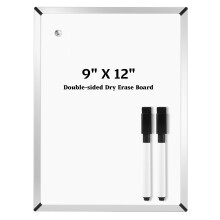 Magnetisk tavle 9 x 12 tommer dobbeltsidet lille t?r sletning med 2 mark?rer 1 magnetstifter 2 genanvendelige b?nd og 1 st?r