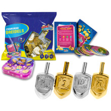 Hanukkah Dreidels - Metallic Gold and Silver Dreidel - 10 Pack Medium