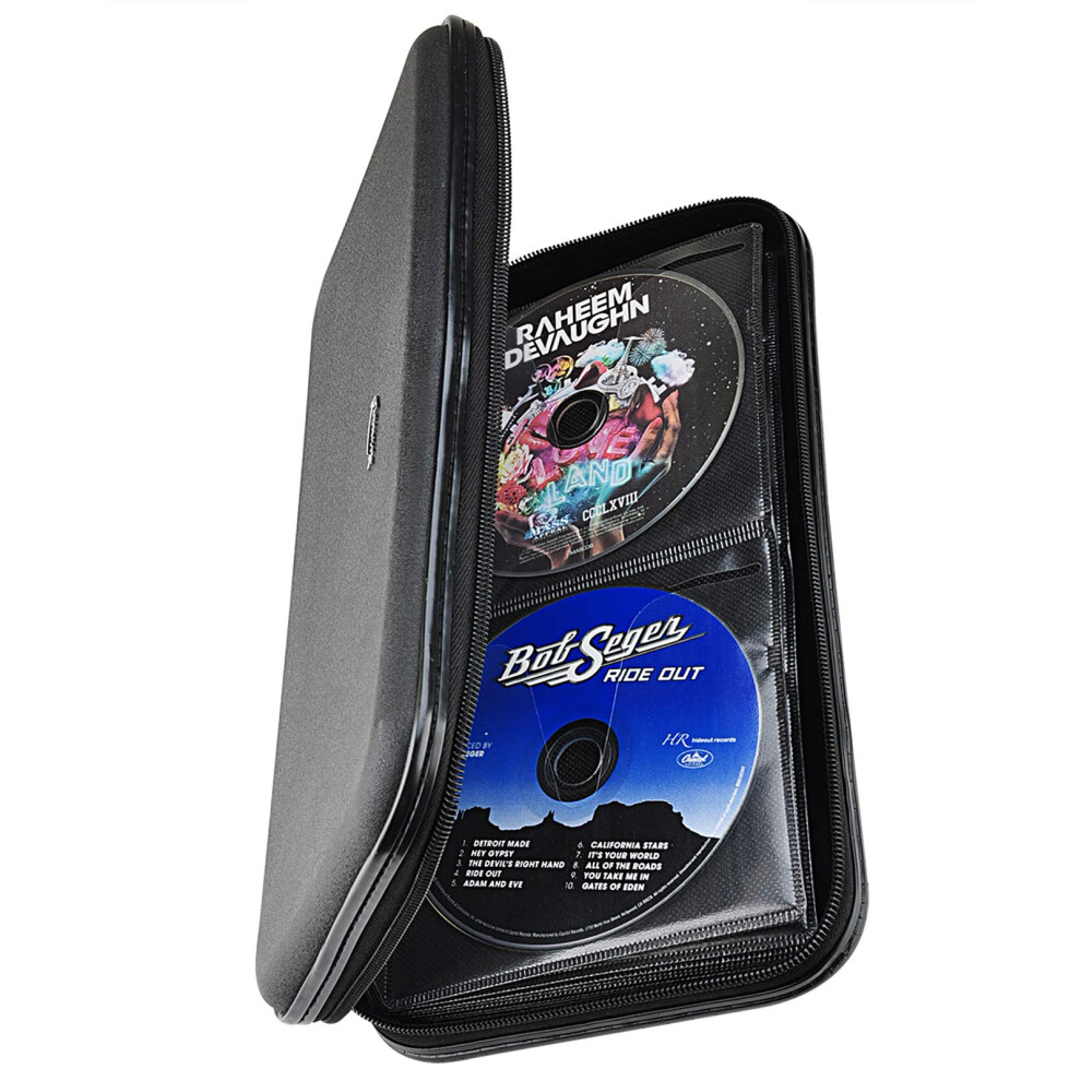 Xiongye Cd Dvd Case 72 Capacity Heavy Duty Wallet Dvd Cd Case Holder For Car Hard Shell Sturdy Case Cd Disk Holder Dvd Disc Binder Booklet Prot 799460987050