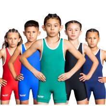 Elite Sports Kids Worstelen Jeugd Singlet Standaard Jongens Worstelen Singlets (Groen Klein)
