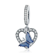 Amor Fam   lia Fam   lia da Vida Charms Dangle Bead Original 925 Sterling Silver Charms para pulseiras ou colar presentes de Natal (Butterfly Charm C