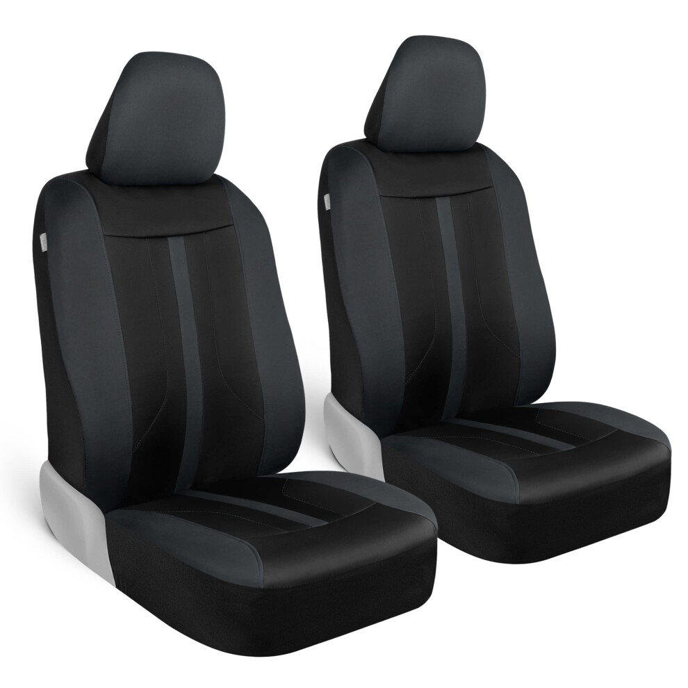 Motor Trend Cloth Front Seat Covers - Premium Bucket Seat Covers For Vehicles With Removable Headrests Car Truck Van And Suv Interior Covers Gray 826942139253