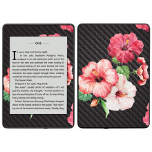 MightySkins Skin in fibra di carbonio per Amazon Kindle Paperwhite 2018 (modello impermeabile) - Petali blu | Finitura protettiva e durevole in f