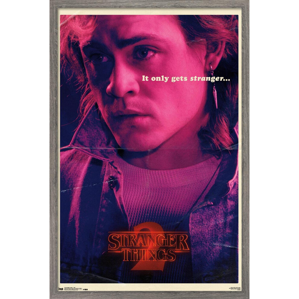 Tendances Internationales Netflix Stranger Things : Saison 2 - Billy Wall Poster 14,725"""""""" x 22,375"""""""" Version encadr   e Barnwood