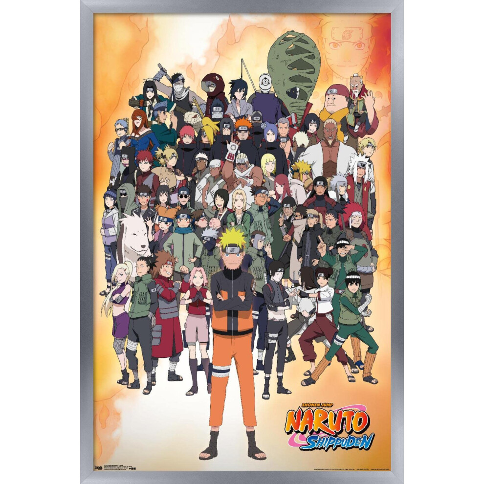 Trends International Naruto Shippuden - Group Wall Plakat 14.725 """" X 22.375 """" Srebrna Wersja-image