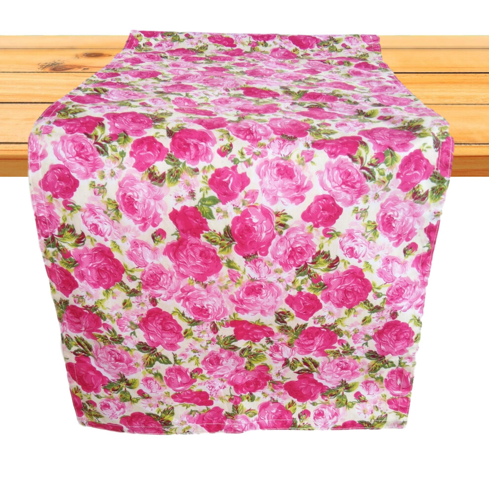Chemin De Table Cushystore Valentine Floral Roses Garden Th Me Blooming Blossom 100% Coton Rose 13 X 48 Pouces-image