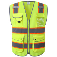 JKSafety 9 Θέσεις Ζωνάκι Υψηλής Ορατότητας Νεον Κίτρινο με Φθορίζον Πορτοκαλί Σακούλα