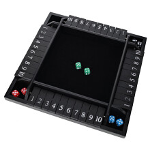 WE Games Shut The Box Wooden Board Game - Klassiskt 4-spelare mattemattrningsspel Black Stained Wood 8,5 tum. Resestorlek 10 siffror fr familje