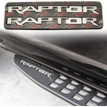 Raptor Running Board Emblems b?rstet rustfrit st?l | Passer 2017-2020 Ford Raptor