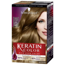 Schwarzkopf Keratin Color Coloraciσn Permanente en Crema 7.0 Rubio Oscuro