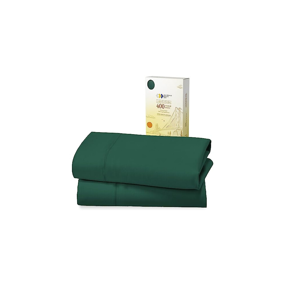 Parure de taies d'oreiller standard Queen Size - 400 fils au pouce carr   , 100 % satin de coton, lot de 2 taies d'oreiller respirantes et rafra   ch
