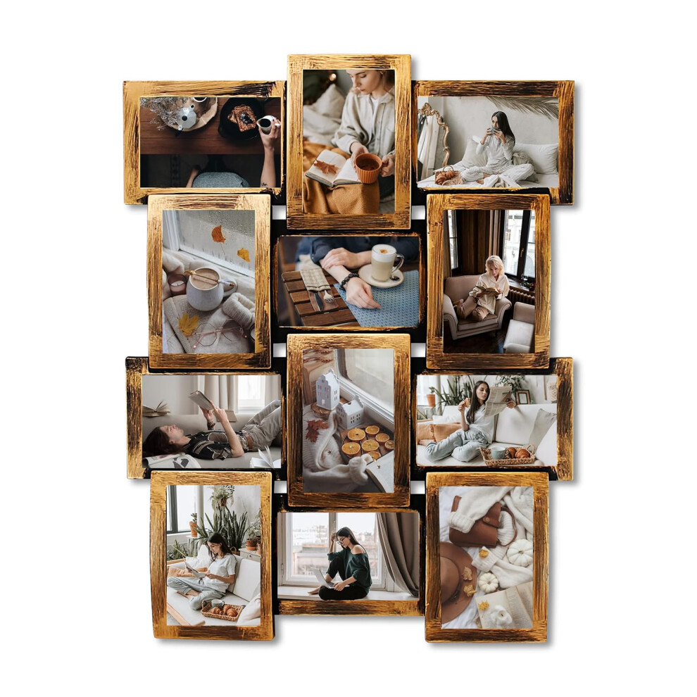 JMDeco Cadres photo Collage D   coration murale 12 ouvertures 4x6 Cadre photo Collage pour collage mural Cadres photo avec souvenir d'un ami de la