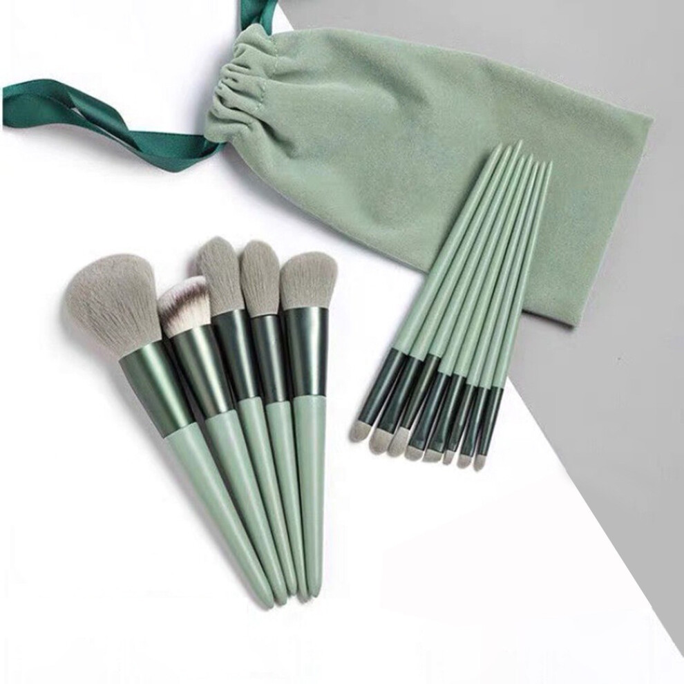 13PCS Makeup Brush Kit with Storage Bag For Foundation Loose Powder Blush Concealer Eyeshadow Eyebrow Cosmetics Brushes Set