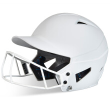 Champro Womens Rise Fastpitch e Capacete de rebatidas de softball HX de acabamento fosco com faceMask branco grande EUA