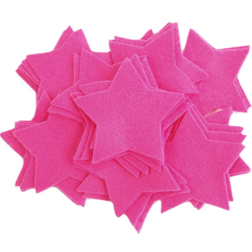 Playfulness Ever After Estrelas de feltro de 3 polegadas e 35 peas (rosa)