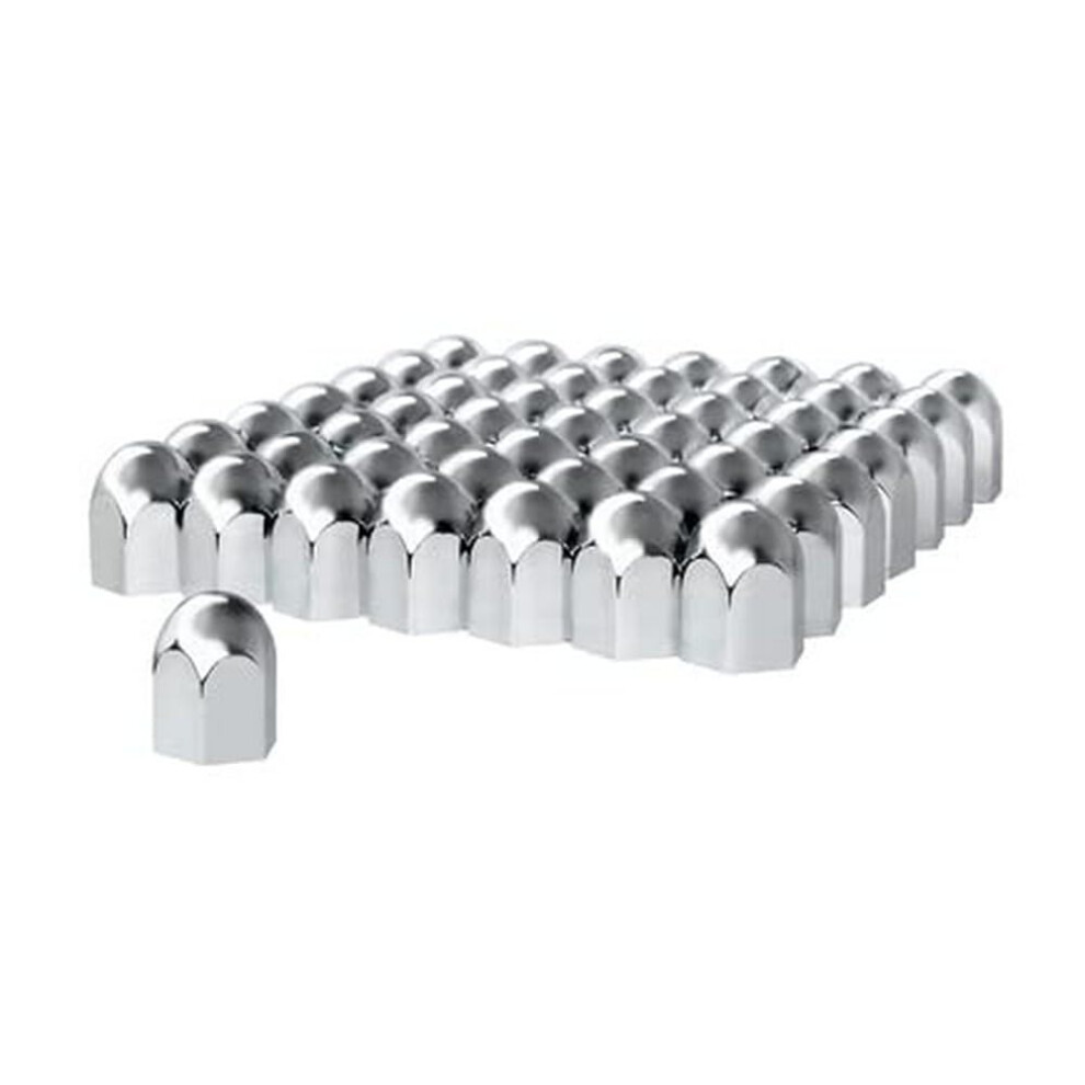 United Pacific 10057Cb - Wheel Lug Nut Cover Set - 1-1/2"""" X 2-1/4"""" Chrome Plastic Standard Nut Cover - Push-On (60/Pack)-image-OPC-PFMJMXX-NEW