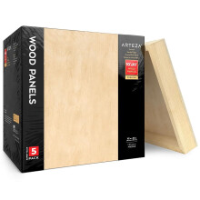 ARTEZA Houten Canvas Planken, 10 x 10 Inch, Verpakking van 5, Berkenhout, Paneel voor Acryl en Olieverf