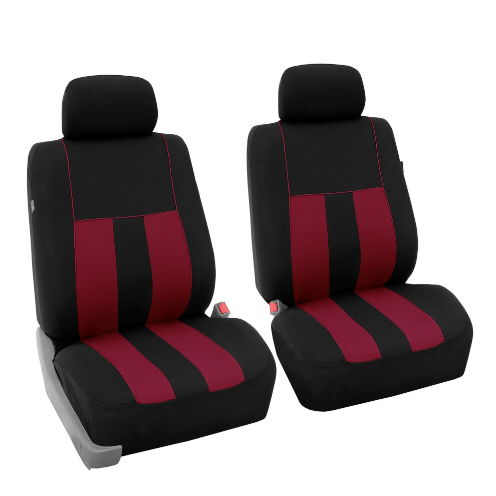 Fh Group Car Seat Covers Front Set Cloth -Seat Covers For Low Back Seats With Removable Headrest Universal Fit Automotive Seat Cover Airbag Compatible 842319173712