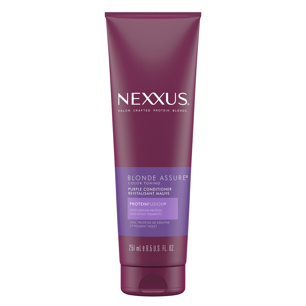 Nexxus Purple Hair Color Blonde Assure Conditioner For Blonde And Bleached Hair Keratin Conditioner Color Conditioner 8.5 Oz
