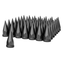United Pacific 10548Cb Radmuttern-Abdeckungsset 33 mm x 4,75 Zoll, schwarze Spike-Mutternabdeckung mit Flansch zum Aufschrauben (60 Stck)
