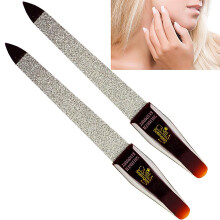 Camila Solingen CS16 3.5 inch 2 Pack Professional Sapphire Metal Nail File Pointed for Fingernail and Toenail Care. Double Sided Coarse Fine for Manic