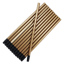 EZPENCILS & GIFTS Blanko-Bleistifte in Gropackung Sechskantstifte Goldschaft und schwarzer Radiergummi 10er-Packung nicht personalisiert 2