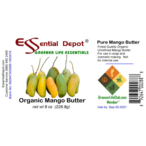 Essential Depot Βούτυρο Μάνγκο - 8 oz - Χωρίς Προσθήκες - Χωρίς Άρωμα - Βιολογικό 1