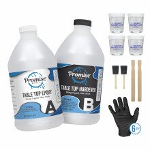 Epoxidharz Promise Epoxy-Klarlack-Tischplatte | 2-teiliges 1 Gal (0,5 Gal Epoxidharz & 0,5 Gal Hrter-Set)| Epoxidharz-Set mit Rhrbechern, Rhrstbc