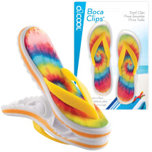 O2COOL Bocaclips - Strandtrlkzocsipesz strandszkekhez terasz s medence kiegsztok - (Tie Dye Flip Flop) 2 Count