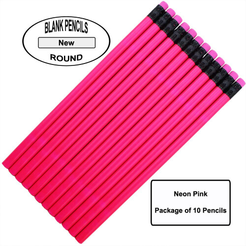 EZPENCILS & GIFTS - Χωρίς Σχέδιο Μολύβια Χονδρικής - Στρογγυλά Μολύβια - Ροζ Νέον - Πακέτο 10 1