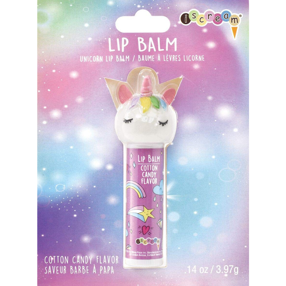 Iscream Sleeping Unicorn Shaped Cotton Candy Scented Lip Balm