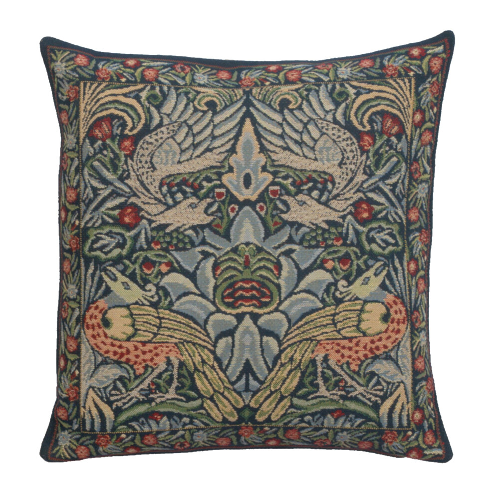 Charlotte Home Furnishings Inc. Peacock and Dragon Square Throw Pillow Cover - 16 X 16 Decorative Boho Cushion Case for European Cotton Home Decor Jac