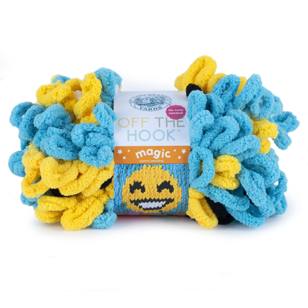 (1 Skein) Lion Brand Yarn Off the Hook Magic No Needle Bulky Yarn  Peace Sign