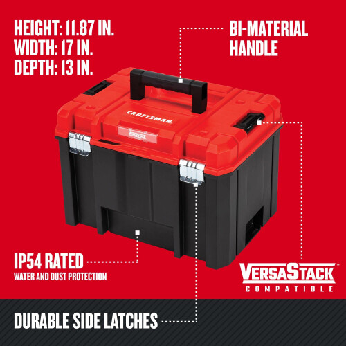 CRAFTSMAN VERSASTACK Deep Tool Box  Lockable  17-in. (CMST17825) 1