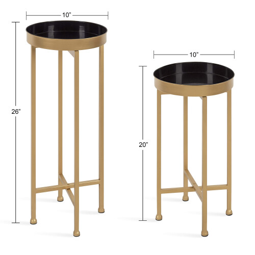 Tables d'appoint Kate and Laurel Celia, Set de 2, Or et Noir, Table d'Ende Moderne Glam 1