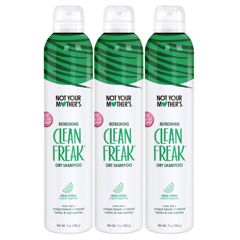 Not Your Mother's Clean Freak Refreshing Dry Shampoo (3-Pack) - 7 Oz - Waterless Shampoo Instantly Refreshes Hair Between Washes - Fresh Citrus Scent