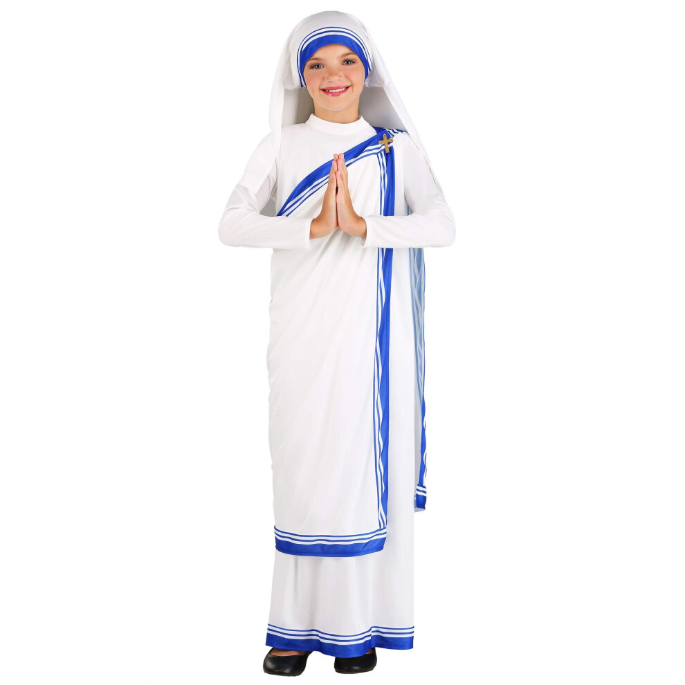 Photos - Fancy Dress Mother Teresa Costume for Girls Catholic Nun Dress Girls Sari Dress Saint Costume for Halloween & Dress-Up Medium FUN0950CH