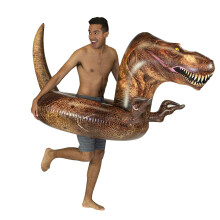 PoolCandy Inflatable T-Rex Dinosaur 48"""" Swim Ring. Perfect for Adults Teens & Kids. Gigantic Deluxe Swimming Pool Lake and River Toy.