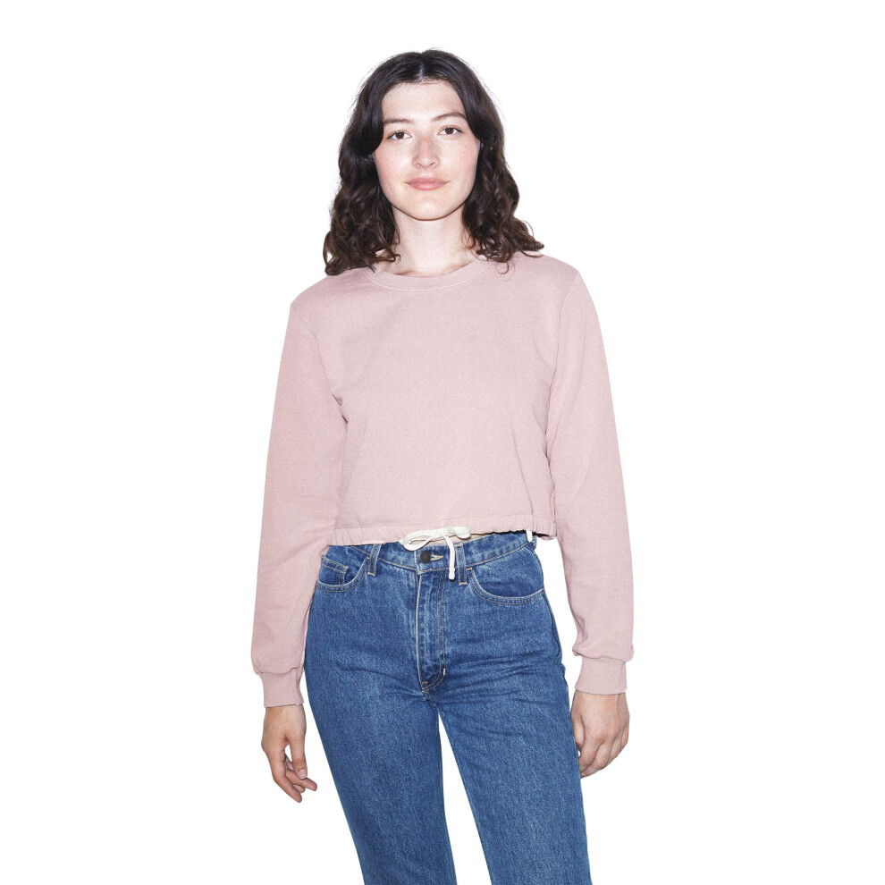 American Apparel Women's French Terry Cord Sweatshirt  Faded Mauve  Small
