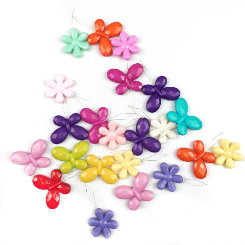 30 Τεμάχια Ράβδοι Με Βελόνα με Διαφανή Θήκη, 20pcs Λουλούδια & 10pcs Πεταλούδες 1