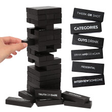 Buzzed Blocks Adult Drinking Game - 54 Blocks with Hilarious Commands and Games on 40 of Them | Perfect Pregame Entertaining Party Starter Game | Nove