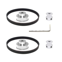 Befenybay 2Kit 2GT Synchronous Wheel Aluminum Timing Pulley with 2pcs Length 200mm Width 6mm Belt (20-48T-5B-6)