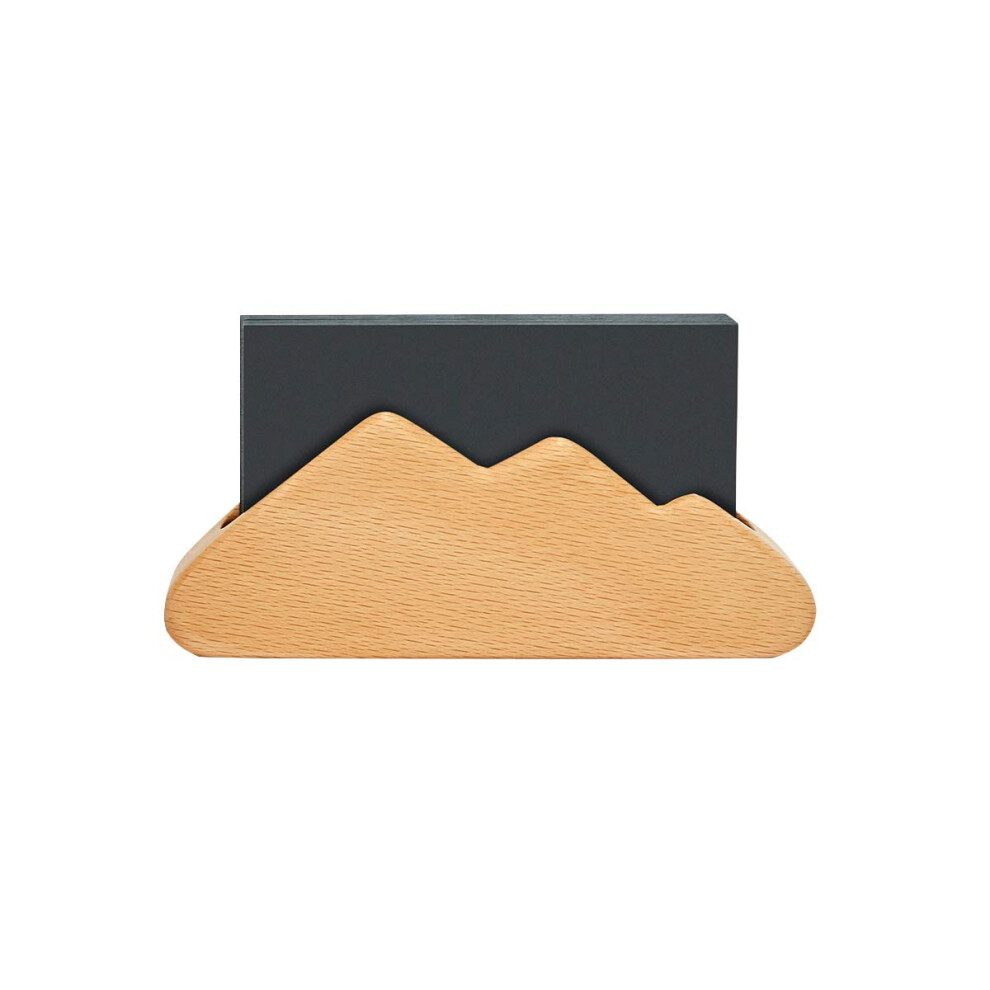 Pandapark Bussiness Card Holder for Desk Cloud Formation Wood Business Card Display Holder UniBody 1PCS L4.53'' X W1.14'' X H1.57'' (Beech Hill)-image-OPC-PFNF7RP-NEW