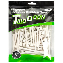 Tee da golf THIODOON da 3 1/4 pollici, tee in legno a basso attrito, per allenamento di golfisti, tee da golf professionali in legno naturale, co